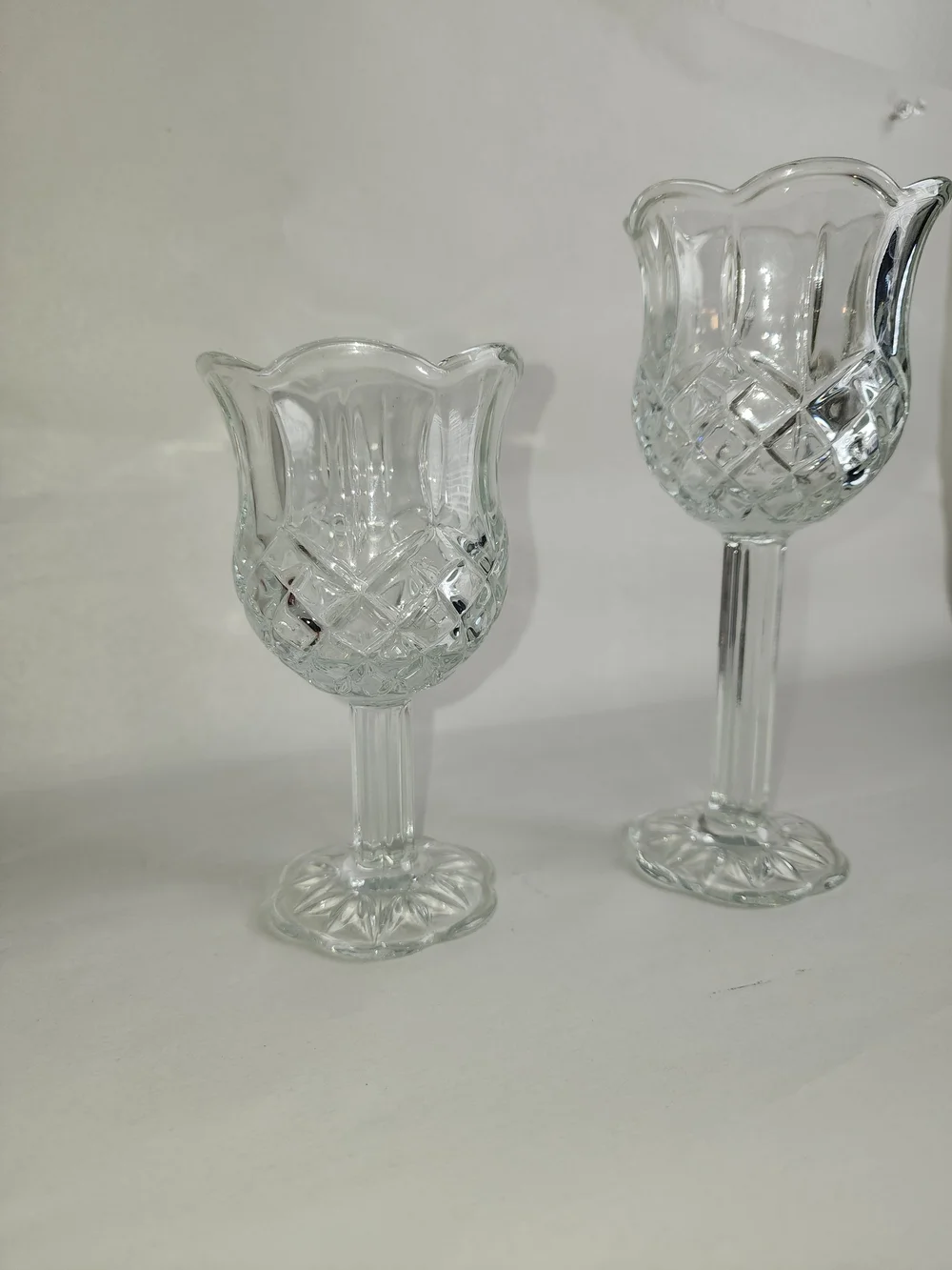 Pair of Vintage Anchor Hocking Wexford Clear Glass Candle Holders